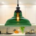 Industrial Smoked Green Glass Ceiling Pendant Light Bowl Lamp Shade K422