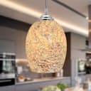 Vintage Ceiling Crackle Grey Mosaic Glass Pendant Light K425