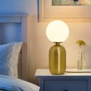 Antique Brass Table Lamp Frosted Glass Globe Shade Bedside Light T514