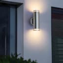 Outdoor Cylindrical Garden Wall Light Up Down IP65 Stainless Steel ZLC375 with LED GU10 5w Warm
