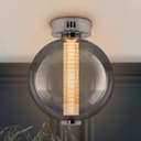 LED Globe Smoked Grey Glass Ceiling Light Flush Mounted Lamp Shade 9W 3000K K440