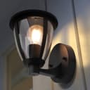 Outdoor Upward Wall Light Black Lantern Clear Diffuser IP44 ZLC380