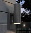 Black Outdoor Up Down Wall Light Dusk Till Dawn Sensor Stainless Steel IP65 ZLC090B