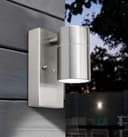 Single Outdoor Wall Light Dusk Till Dawn Sensor Stainless Steel Finish IP65 ZLC088