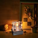 Ambient Glass Cube Touch Dimmable Table Lamp Chrome Base with Free G9 25w Bulb 