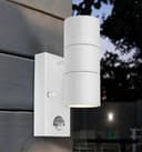 PIR Matt White Up Down Stainless Steel Outdoor Wall Light with Movement Sensor ZLC058DSENW