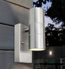 Outdoor Up Down Wall Light Dusk Till Dawn Sensor Stainless Steel Finish ZLC0203DTD