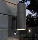 2 X Black PIR Double Outdoor Wall Light with Movement Sensor ZLC038DSEN