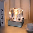 Ambient Glass Cube Touch Dimmable Table Lamp Chrome Base with Free G9 25w Bulb 