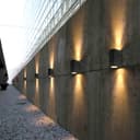 Modern Rectangular Up Down Matt Black Outdoor Wall Light Fixture GU10 ZLC061B 