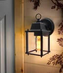 Glass Wall Lantern Outdoor Garden Wall Light Black Body Metal Luminaire ZLC082B