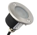 1w LED Recessed Outdoor Ground Light Round Warm White Brushed Chrome Walkover Uplighter GL06WW
