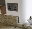 Double Wall Socket Switched Black Nickel 2 Gang Screwless 13a Double Pole N410GME