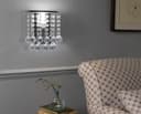 Modern Polished Chrome Crystal Droplet Chandelier Candle Wall Light Decor Lamp 