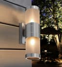 Stainless Steel Up Down Wall Light Frosted Glass Cover IP44 Garden Wall Light ZLC017