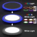 18w Round LED Ceiling Light Panel Cool White with 6w RGB Colour Changing Ambient Ring Remote Controlled