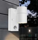 PIR Matt White Stainless Steel Single Outdoor Down Wall Light Movement Sensor ZLC057DSENW