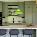 Green Ceiling Lamp Shade Pendant Light Industrial Chrome Lamp Holder Fitting H3046