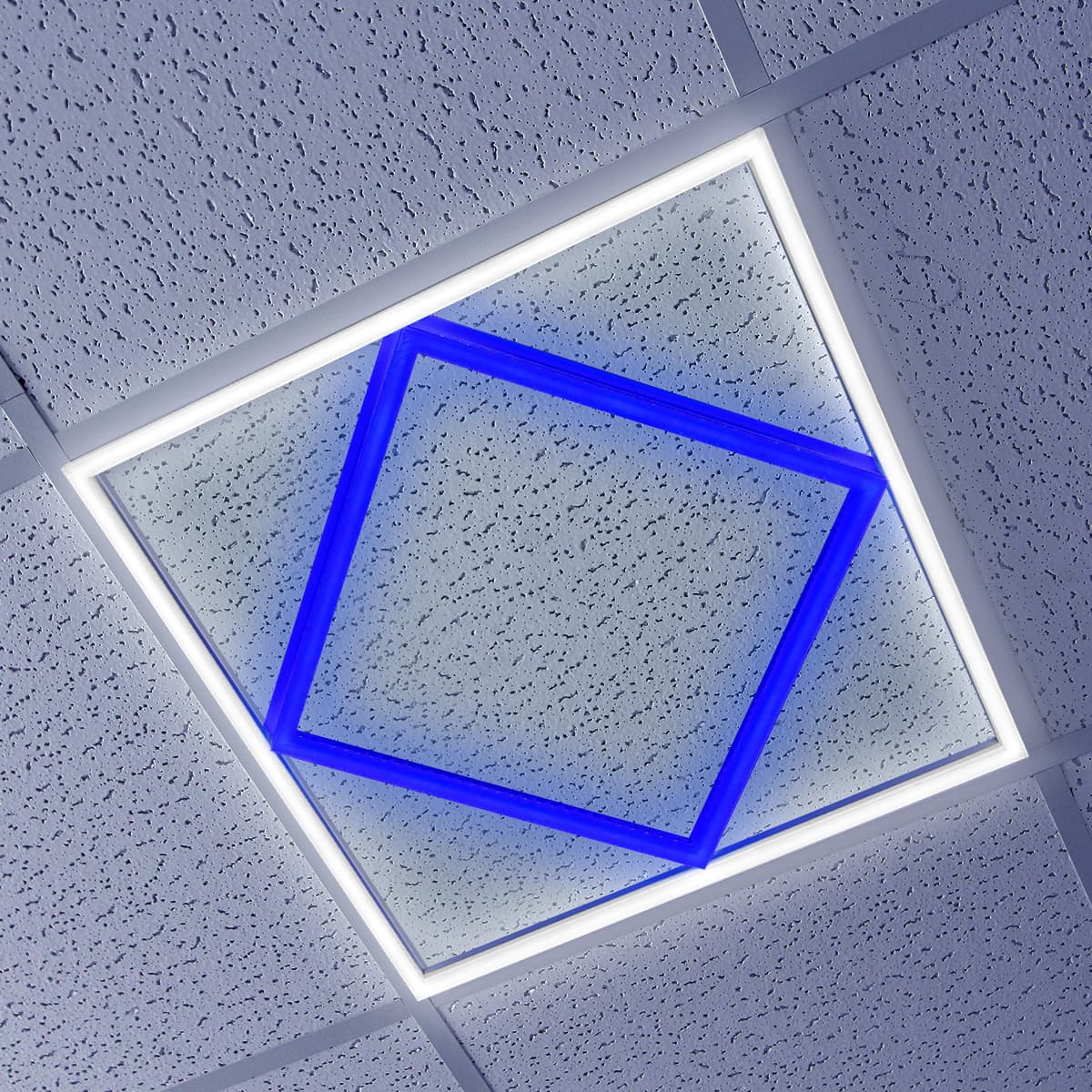 64W LED Recessed Ceiling Panel Frame Edge Light Blue and 6500K Cool White 600×600 PFL03