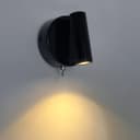 3W LED Adjustable Black Wall Mounted Bedside Light Switched Warm White BW05