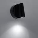  3W LED Adjustable Black Wall Mounted Bedside Light Switched Cool White BW06