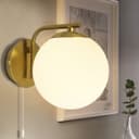 Modern Indoor Brass Frosted Glass Wall Light with Pull Switch BW15