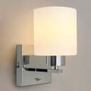 Modern Indoor Chrome Frosted Glass Wall Light with Switch BW16