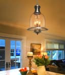 Vintage Glass Pendant Light Brass Hanging Antique Ceiling Chandelier Candle Lantern 