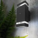 Outdoor Dusk Till Dawn Wall Light Up Down IP44 Anthracite Black Automatic Sensor ZLC374DTD 