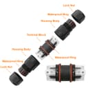 Waterproof IP68 16A Quick Connector 3 Terminal 2P L E N QCS3