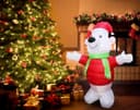 4ft LED Outdoor Inflatable Polar Bear Illuminated Plug In