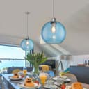 Modern Vintage Blue Glass Globe Ceiling Pendant Lamp M0236