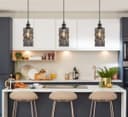 Vintage Smoked Grey Twisted Cylinder Glass Ceiling Pendant Lamp M0242