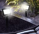 30W LED Ground Mount Flood Light Cool White 4 meter wire UK plug with Spike 450mm Long Stake