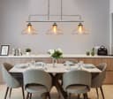 Industrial Ceiling Brush Chrome Bar 3 Clear Glass Lamp Shade Pendant Light