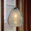 Ceiling Tear Drop Crackled Clear Glass Pendant Lamp Shade Retro Chrome Holder H3030