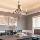 Vintage Ceiling Pendant Light Brushed Chrome Antique Hanging Chandelier Candle Lantern H3039