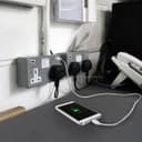 13 Amp Metal Clad Socket 2 Gang Switched Socket 250v with Dual USB Charger
