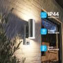 12W LED Double Outdoor Wall With PIR Movement Sensor Stainless Steel Warm White ZLC345SEN