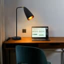 Modern Black Metal Table Lamp Adjustable Scone Shade Brass Joint H3019