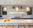 Modern Ceiling Globe Glass Pendant Lamp Shade Clear Rib H3026