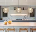 Crackle Glass Pendant Light Round Globe Shade Chrome Ceiling Lamp Holder H3043