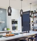 Modern Vintage Ceiling Pendant Lamp Shade Smoked Grey Cylindrical Glass H3045