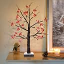 LED Indoor Christmas Brown Colour with Snow and Red Fruit 60cm Mains And Battery Operated TREE05