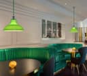 Green Ceiling Lamp Shade Pendant Light Industrial Chrome Lamp Holder Fitting H3046
