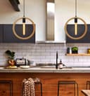 Vintage Industrial Ceiling Hemp Rope Round Pendant Light H3047