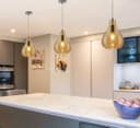 Modern Tear Drop Ceiling Pendant Light Glass Smoked Amber Lamp Shade H3067