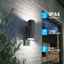 12W Black LED Double Outdoor Wall With PIR Movement Sensor Stainless Steel Cool White ZLC366BSEN