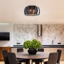 Modern Flush Mount Crystal Ceiling Light Round Glass Ceiling Lamp Shade Smoked Grey H3073