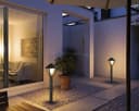 12W LED Bollard Outdoor Garden Light Stainless Steel Black Finish Warm White ZLC359BWW